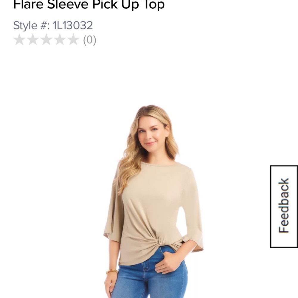 Karen Kane Beige Flare Sleeve Blouse